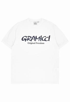 Trendy Fabric Gramicci Men's Original Freedom Logo T-Shirt - White