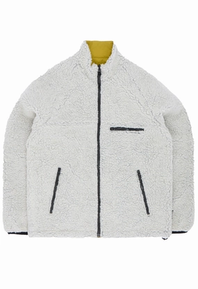 HeatReflectiveLining Gramicci Men's Reversible Sherpa Jacket - Natural / Chartreuse
