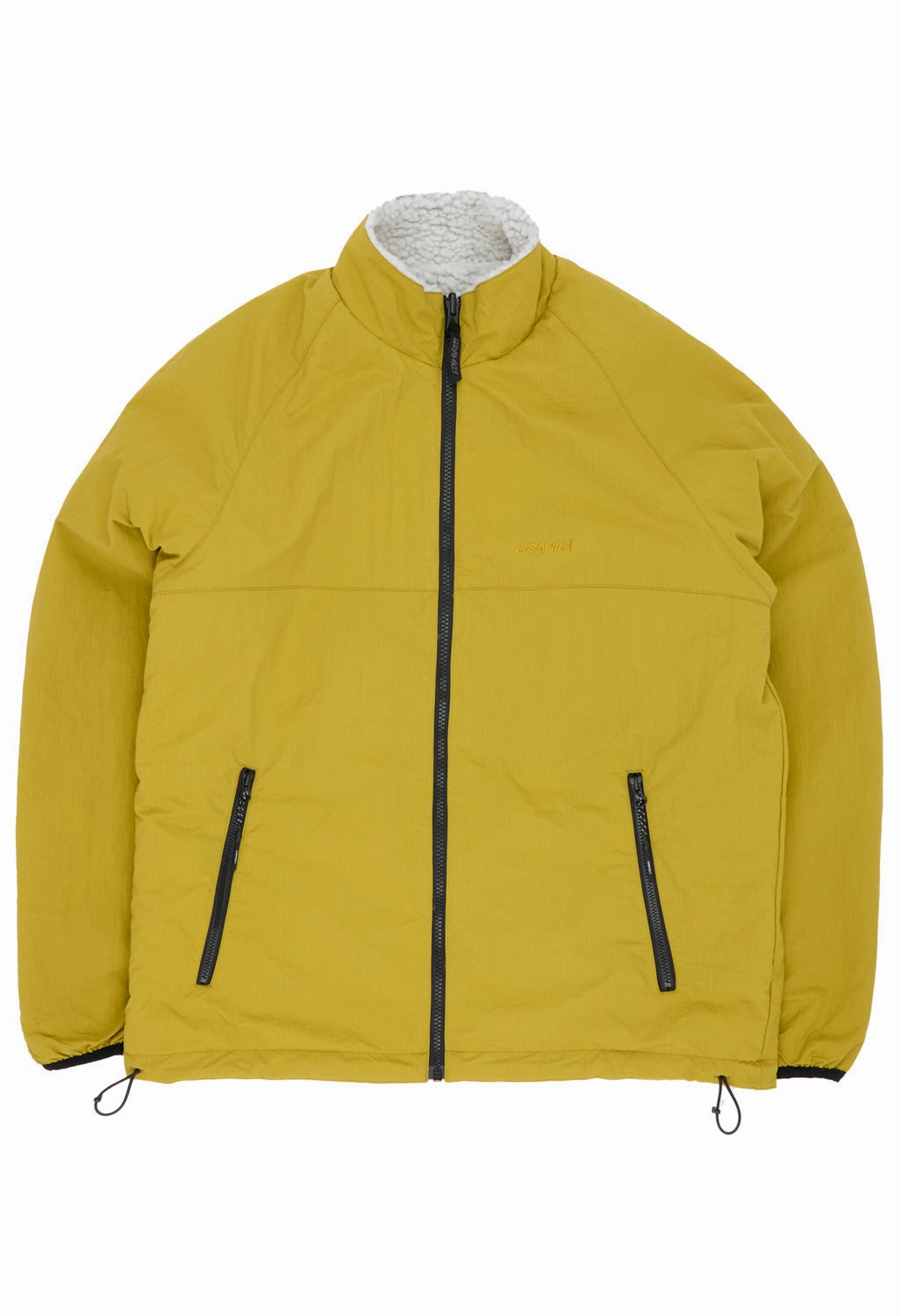 Gramicci Men's Reversible Sherpa Jacket - Natural / Chartreuse Functional Fit Collapsible Packable Style