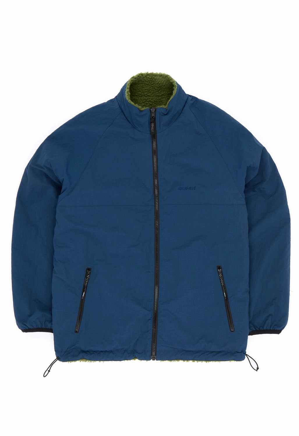 Gramicci Men's Reversible Sherpa Jacket - Olive / Dusty Navy Weatherproof Zipper Tech