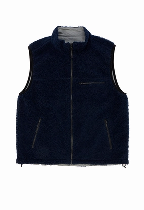 SoftInnerLayer Gramicci Men's Reversible Sherpa Vest - Navy / Grey