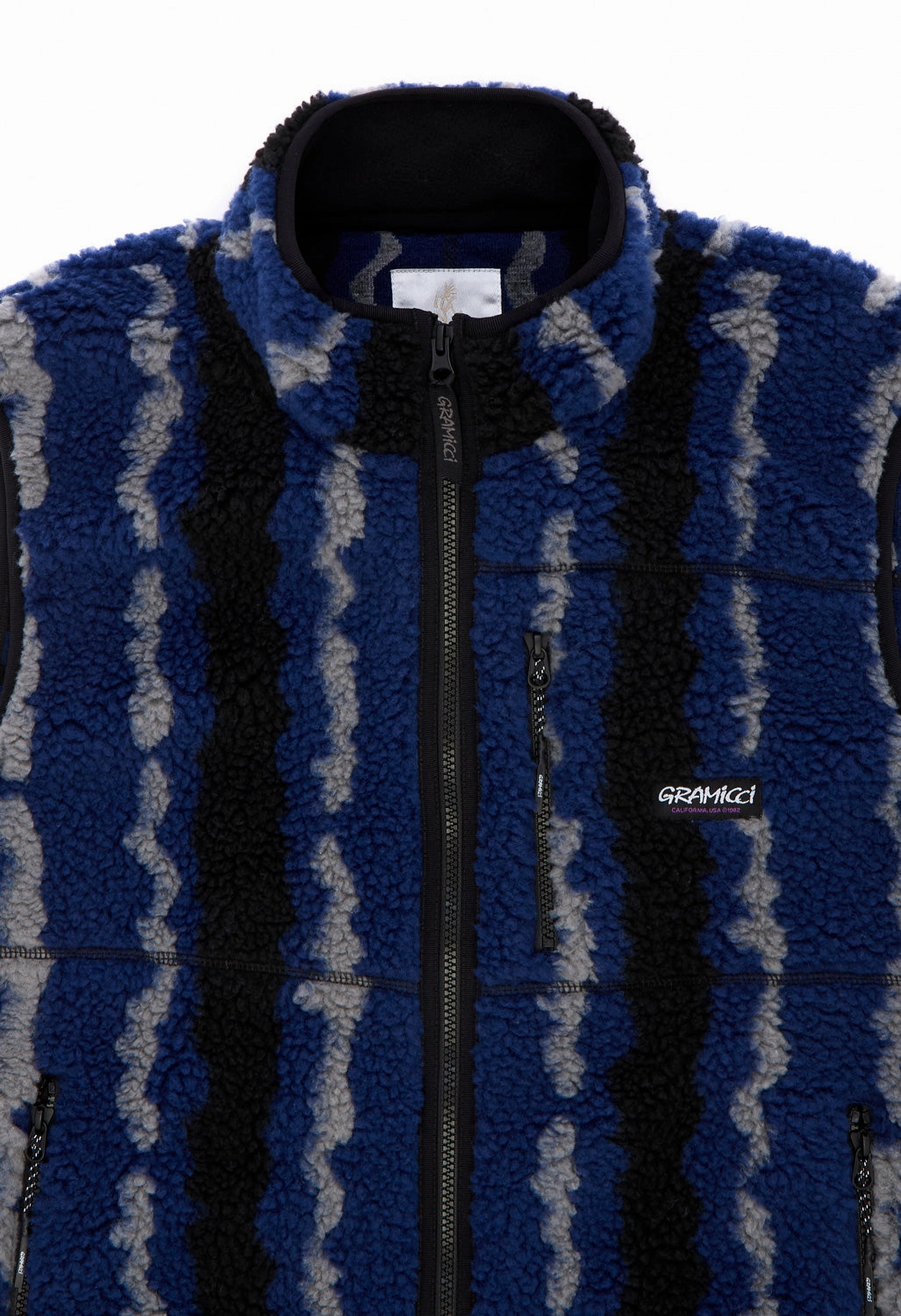 Gramicci Men's Ripple Sherpa Vest - Navy Ripple MoistureWickingTechnology