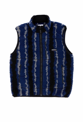 Flame retardant Gramicci Men's Ripple Sherpa Vest - Navy Ripple