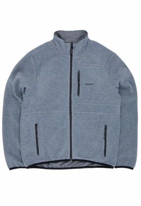 Gramicci Men's Thermal Fleece Reversible Jacket - Heather Grey Hiking Trail Outfit Wind Resistant Fabric