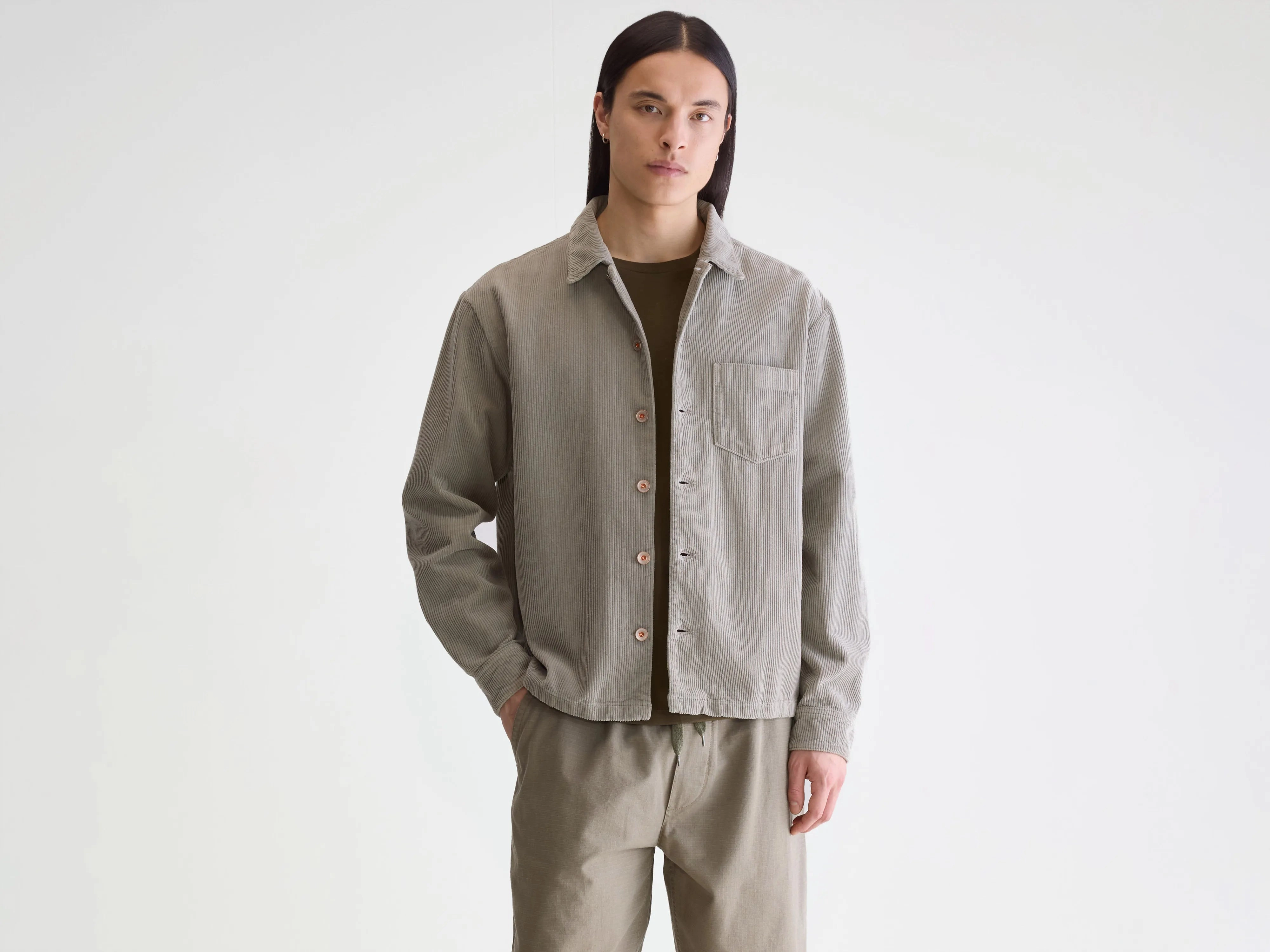 Goney corduroy overshirt (252 / M / ROCK) Bonded Seam Technology Monochrome Look