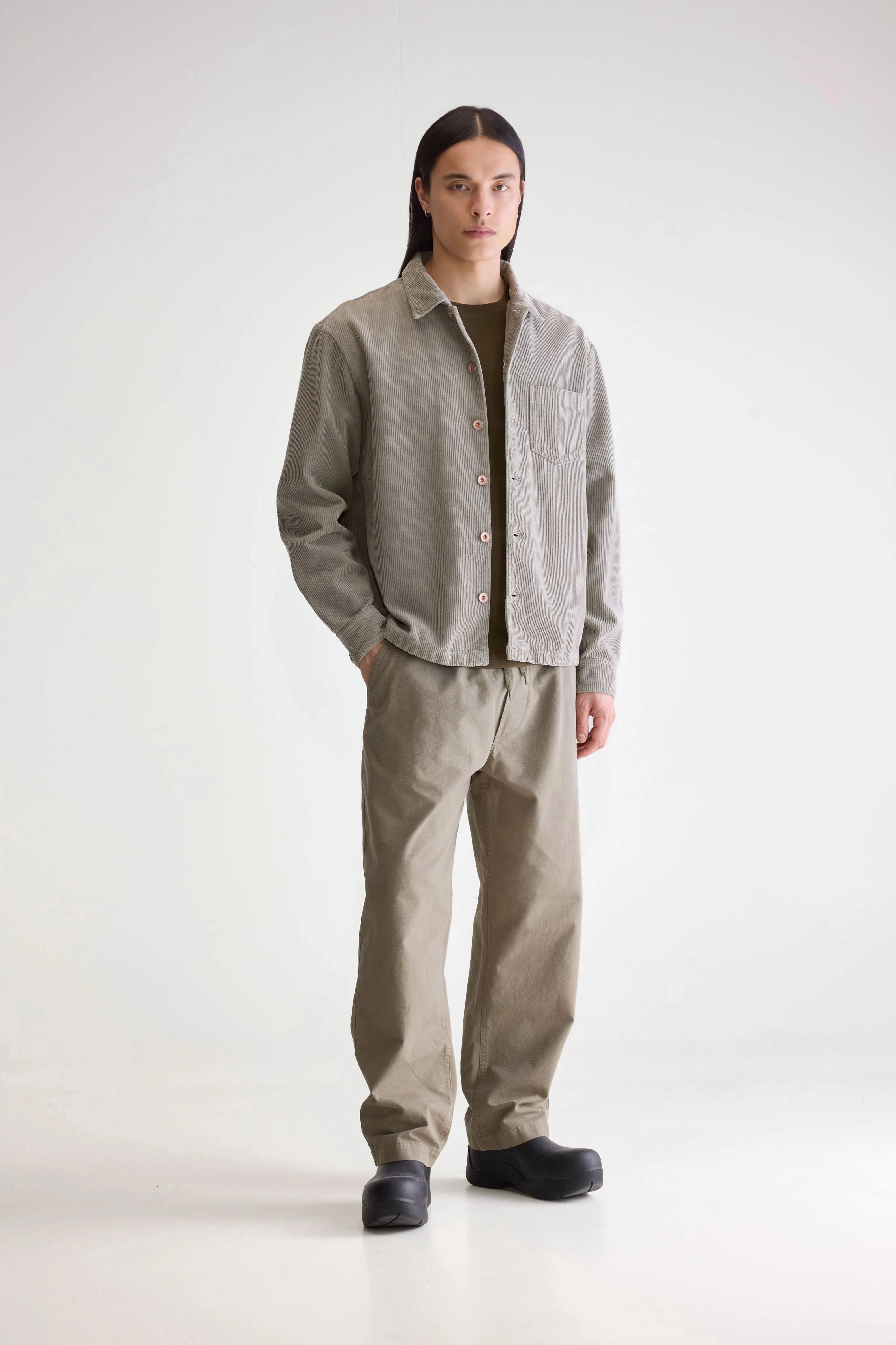 Goney corduroy overshirt (252 / M / ROCK) Cashmere Blend Ergonomic Armhole Cut
