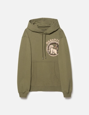 7088 Bering Strait Map Embroidered Hooded Sweat Olive OG-107F Cool in summer