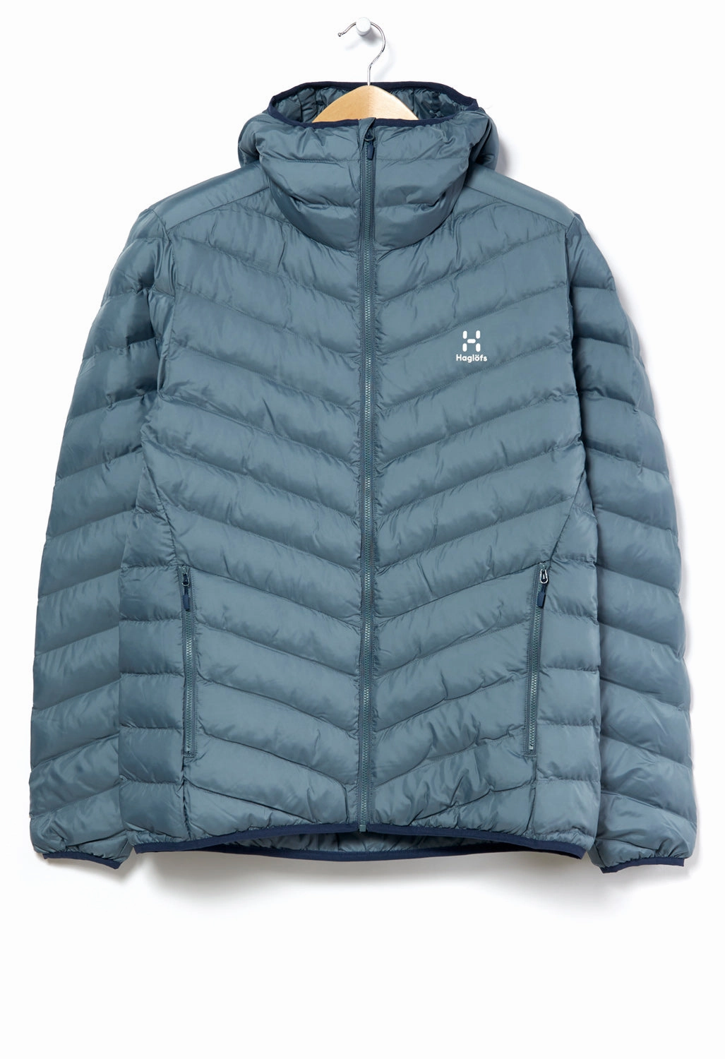 Hagl?fs Men's Sarna Mimic Hooded Jacket - Steel Blue Tear Resistant Weave