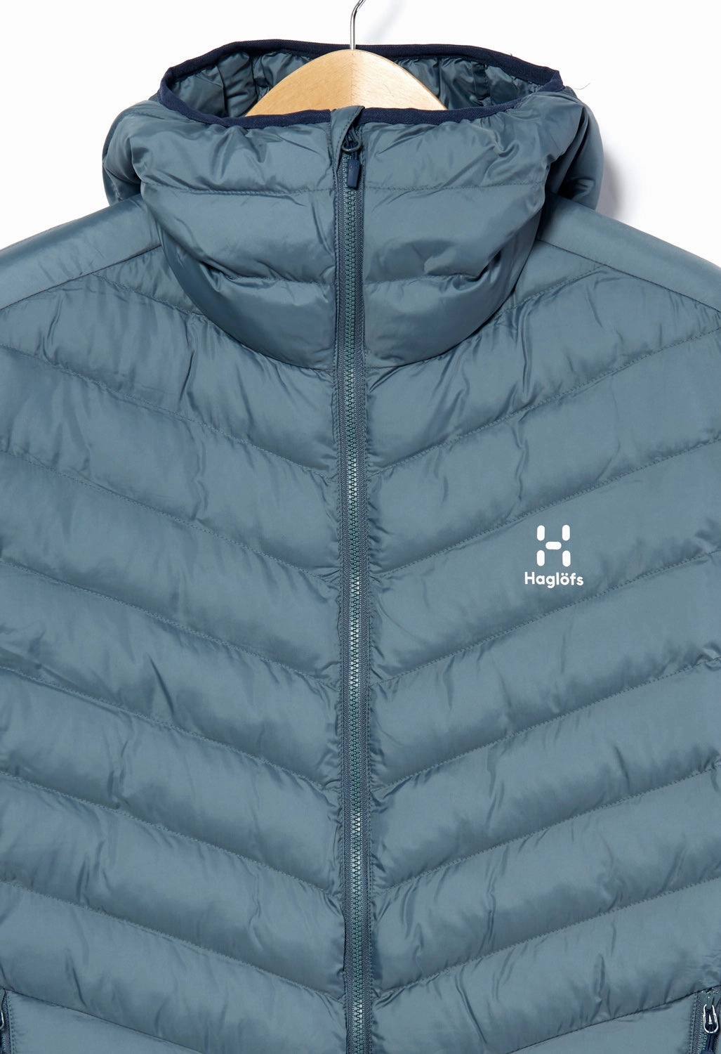 Thermoplastic Elastomer Trim Poly Blend Hagl?fs Men's Sarna Mimic Hooded Jacket - Steel Blue