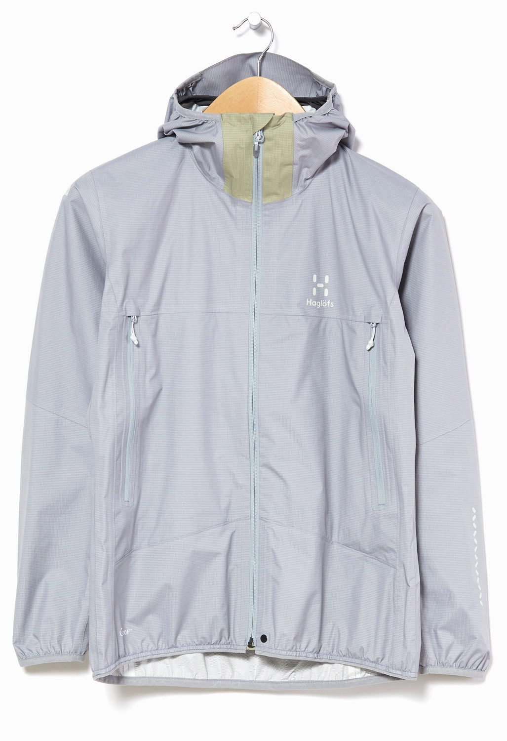 Hagl?fs Women's L.I.M PROOF Jacket - Concrete/Thyme Green Non Restrictive Cut Functional Pocket