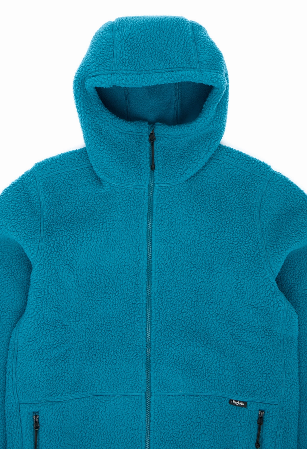Haglofs Men's Fun?s Pile Hood Jacket - Deep Teal High Collar Cold Season