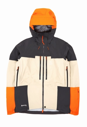 Haglofs Men's Spitz GORE-TEX Pro Jacket - Chalk Beige / Magnetite Fashion Forward Layer Stretch Weave Fabric