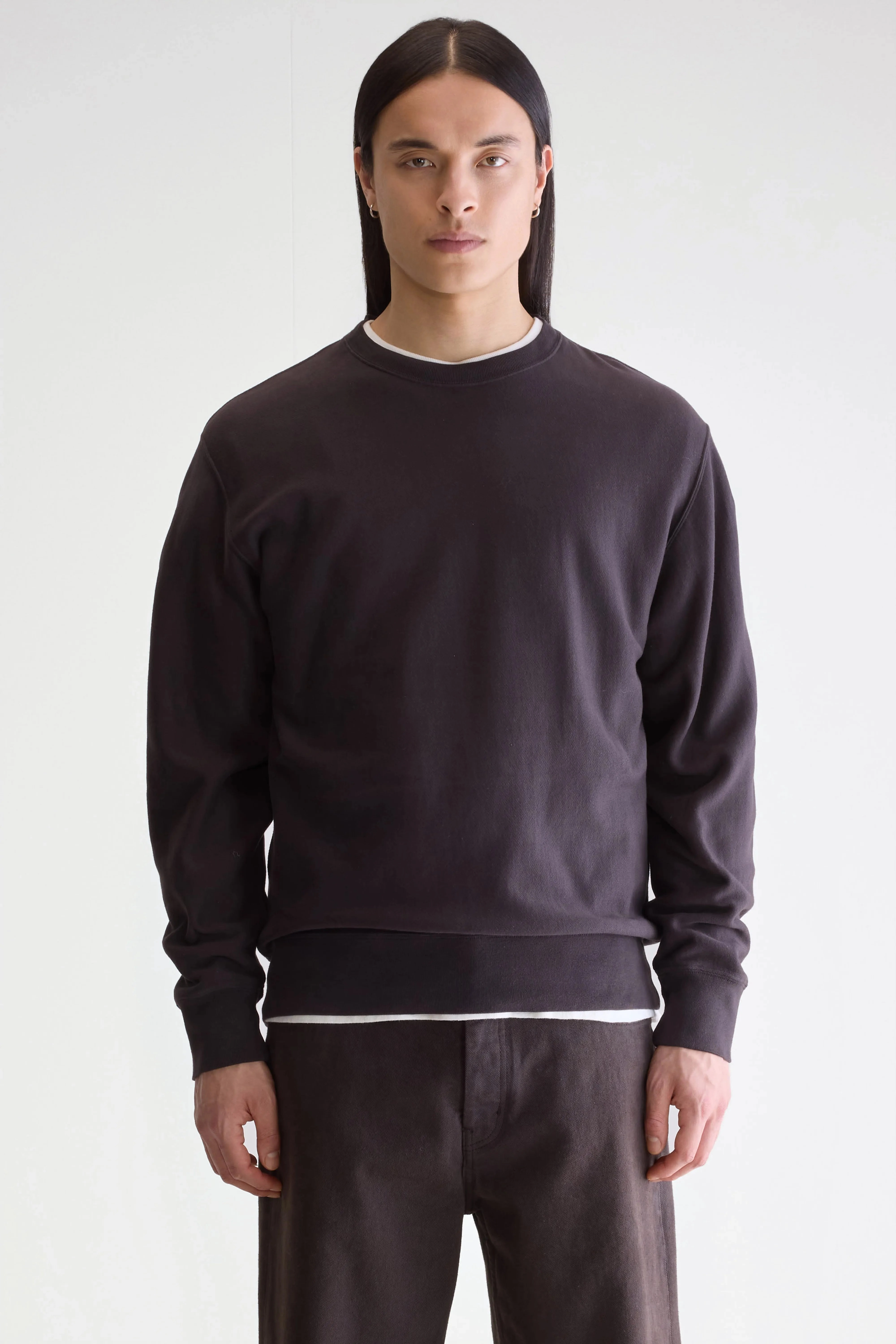 Flake crewneck sweatshirt (252 / M / DARK PURPLE) product twill durability Cold Weather Look
