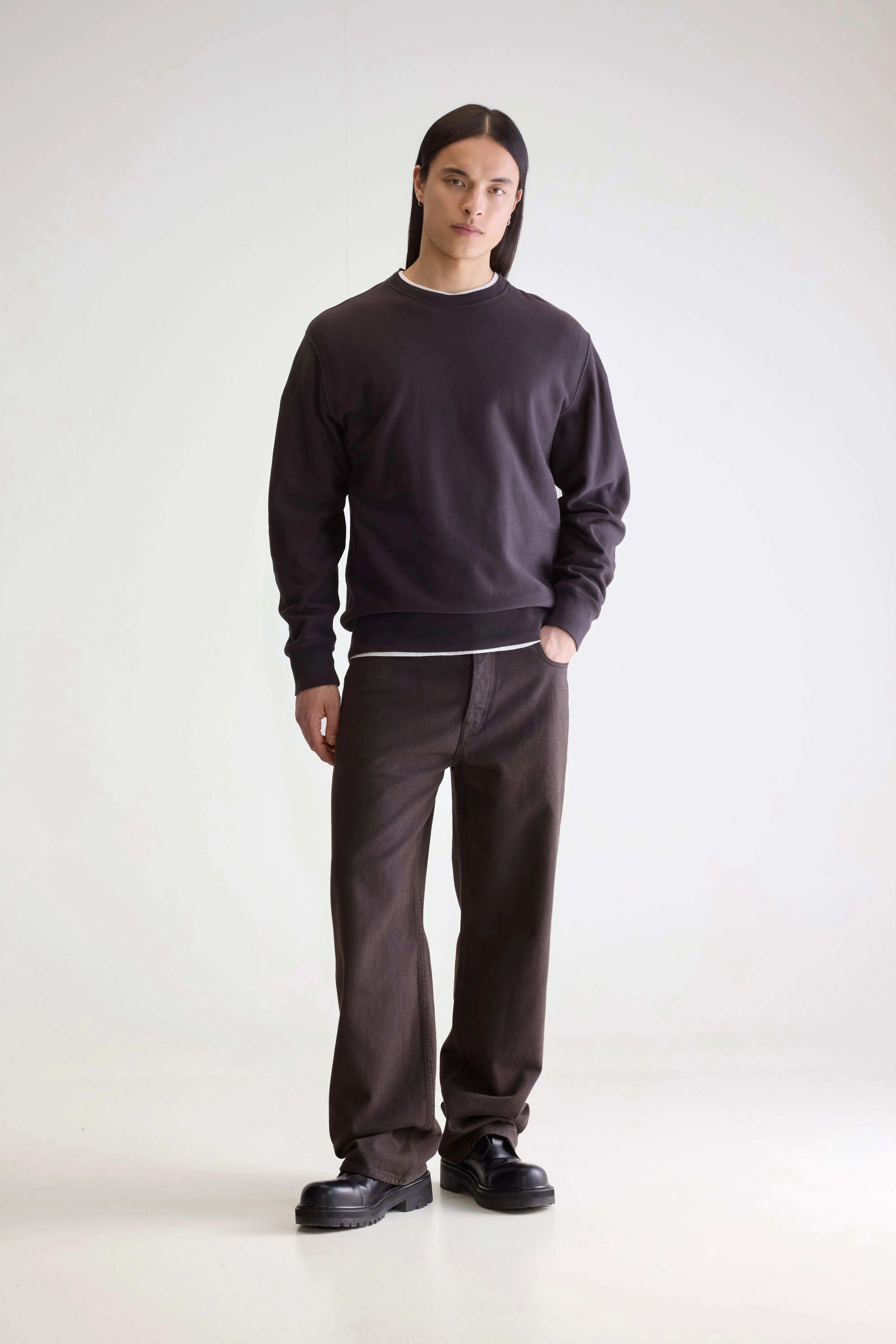 Flake crewneck sweatshirt (252 / M / DARK PURPLE) Vacation Style product eyewear protection