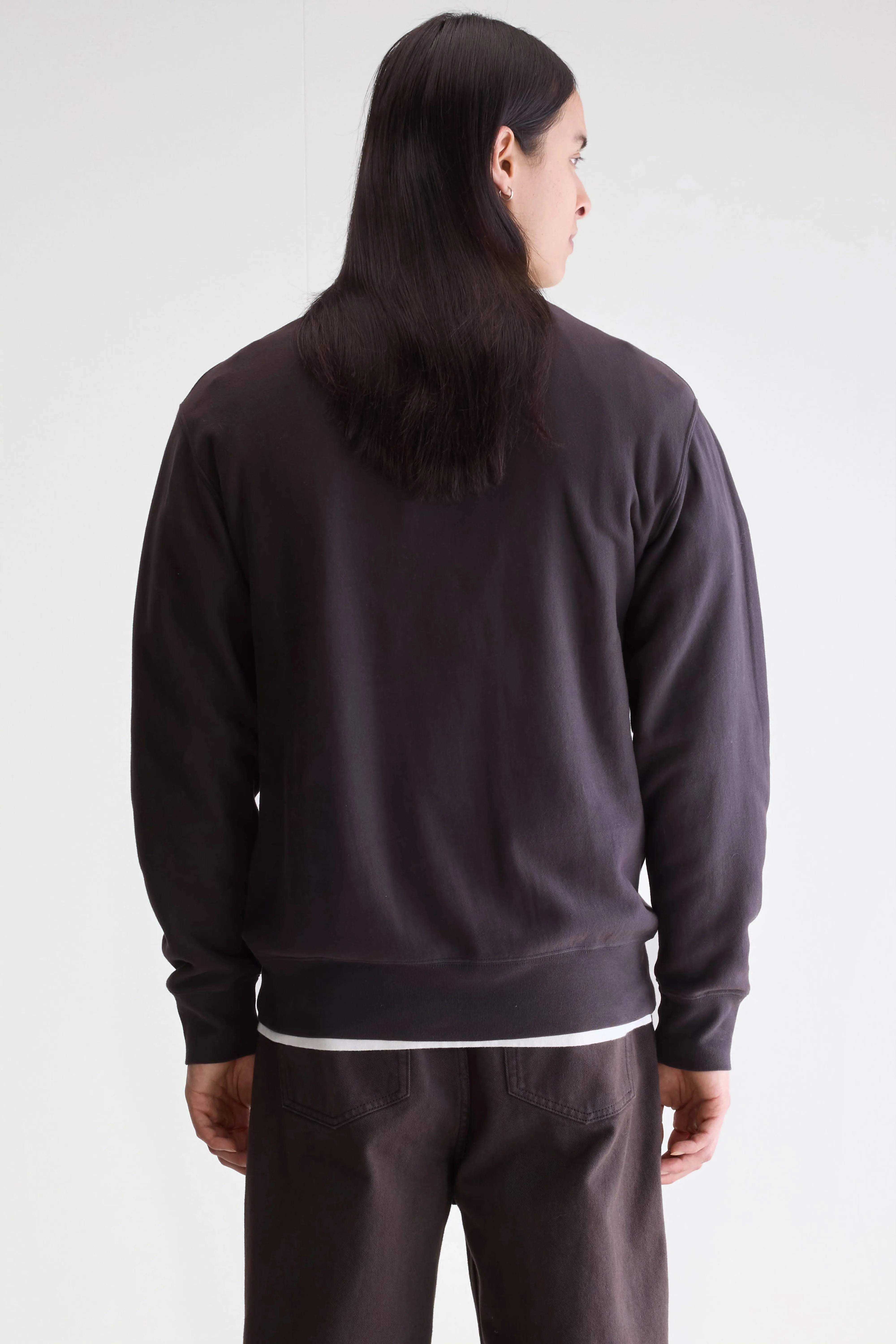 Fashion Hoodie Flake crewneck sweatshirt (252 / M / DARK PURPLE)