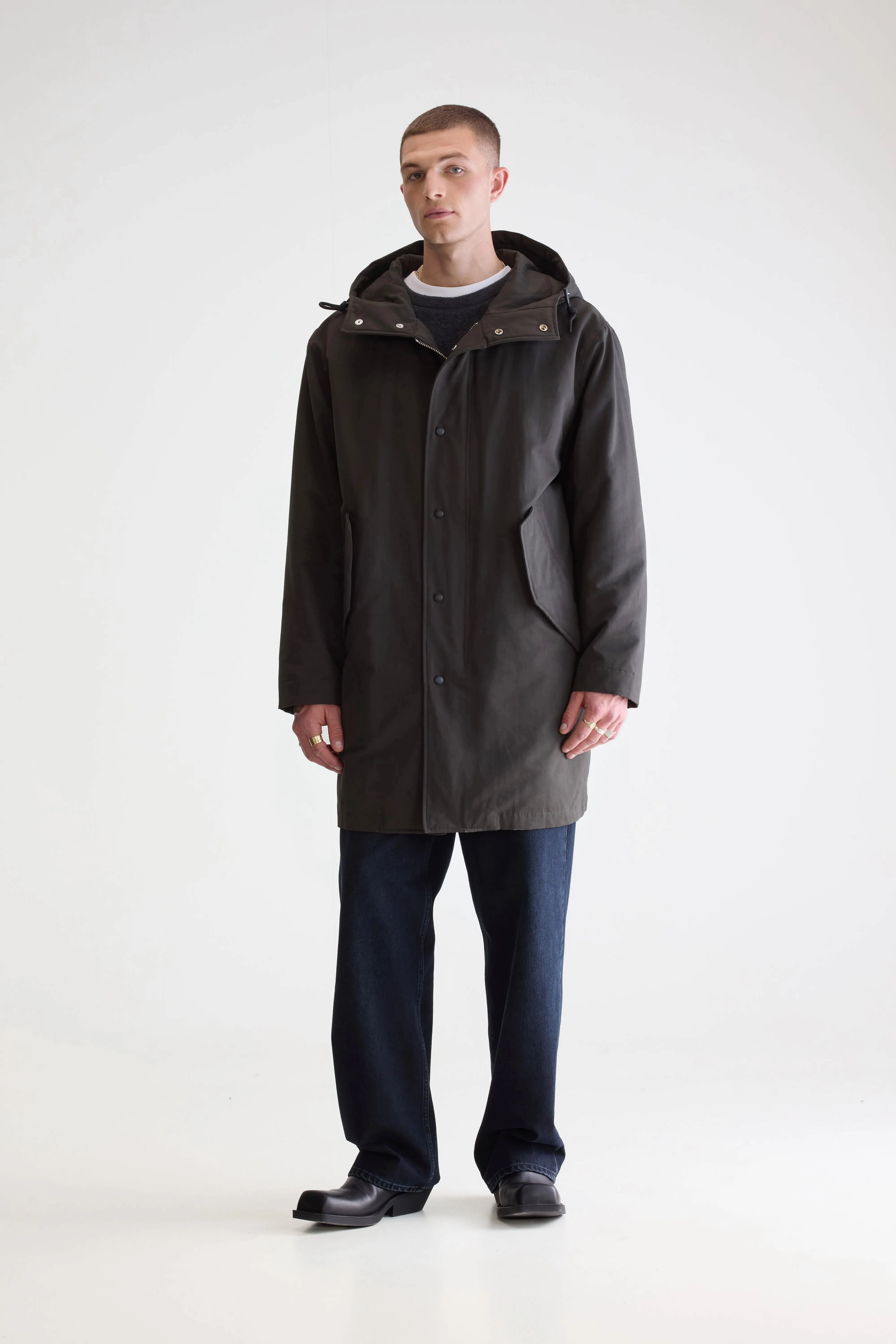 Modern Fit Cotton Twill Hanson hooded parka (252 / M / PIRATE)