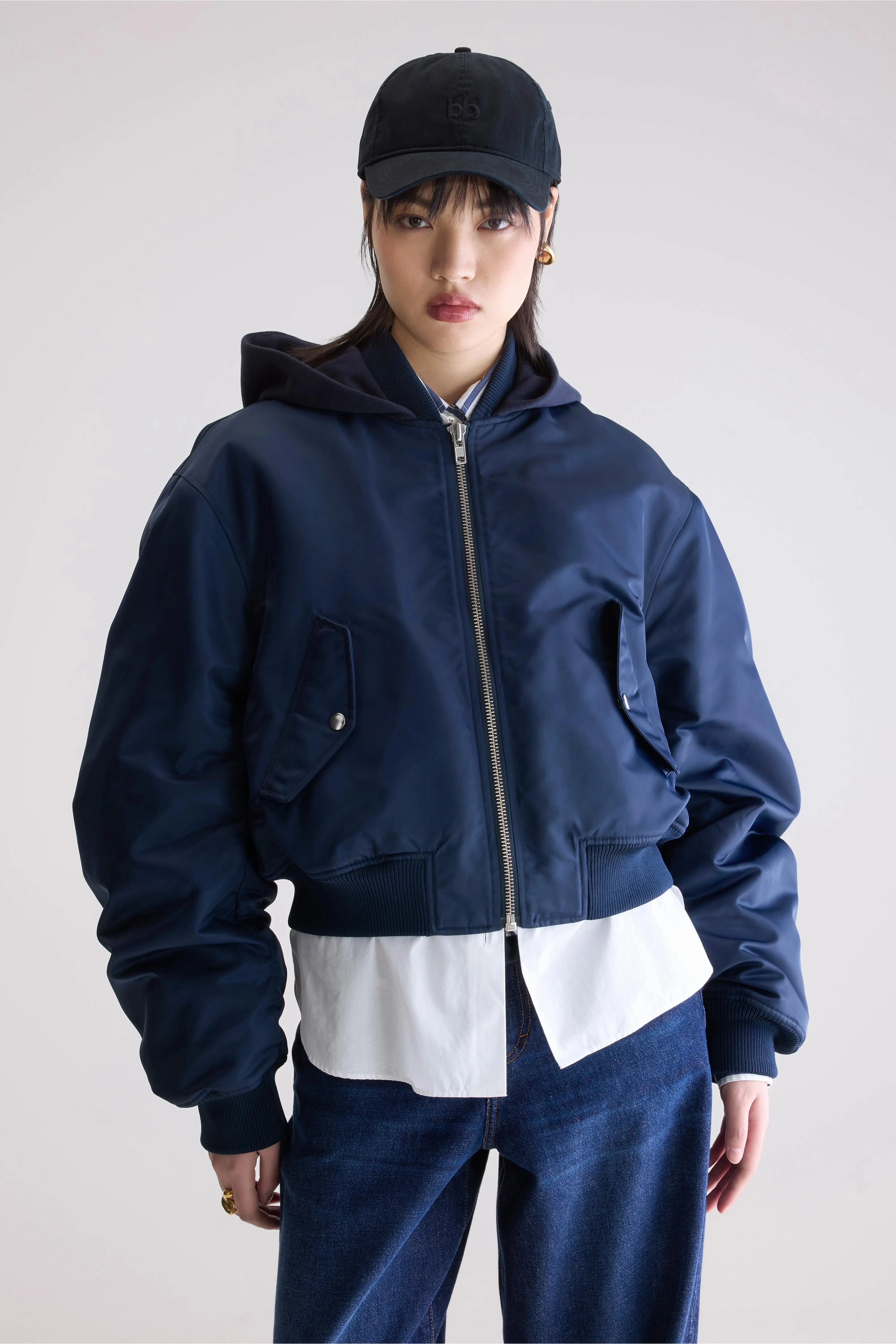 Detachable Lining SeamSealed Edges Harty bomber jacket (252 / W / NAVY)