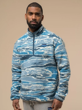 Belted Style Compact Packability Bay Jacquard Microfleece ? Zip in Blue Fusion