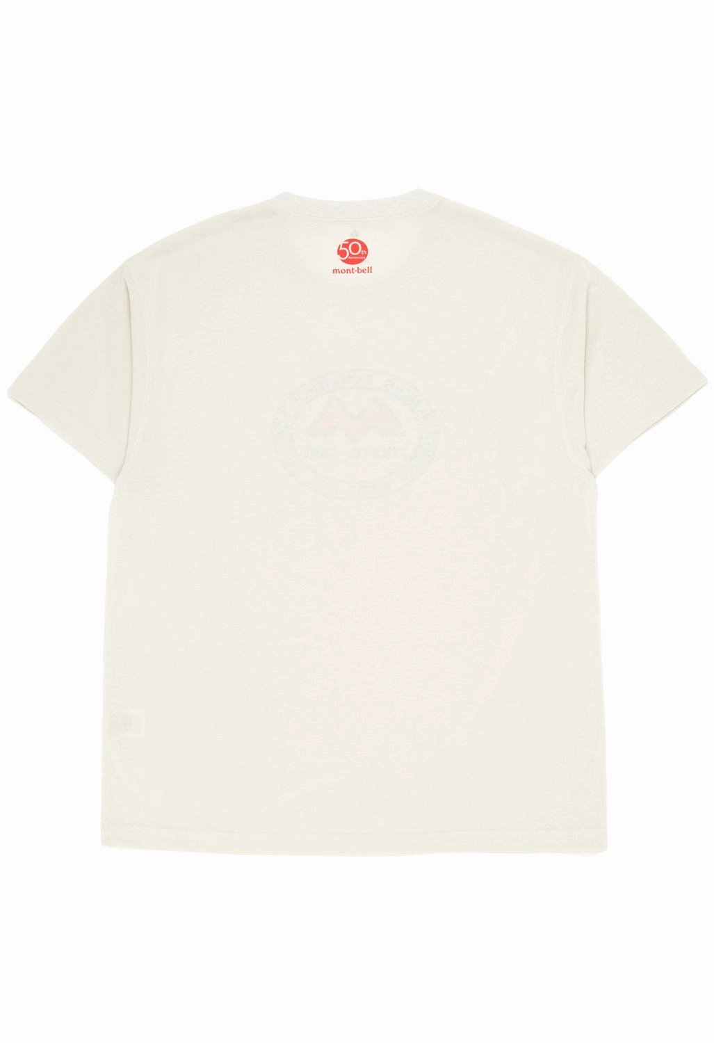 Montbell 50th Anniversary Men's Wickron Classic M Mark Short Sleeve T-Shirt - Ivory Layered Collar All Purpose Wear