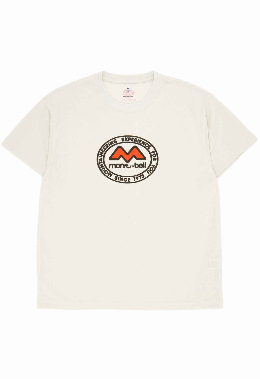 Montbell 50th Anniversary Men's Wickron Classic M Mark Short Sleeve T-Shirt - Ivory Sport Wear Eco Conscious Production