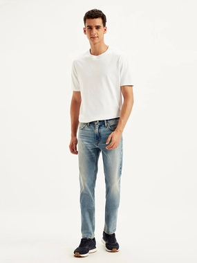 Men's 511 Light Blue Slim Fit Mid Rise Jeans Button Fly Option Smart Waistband
