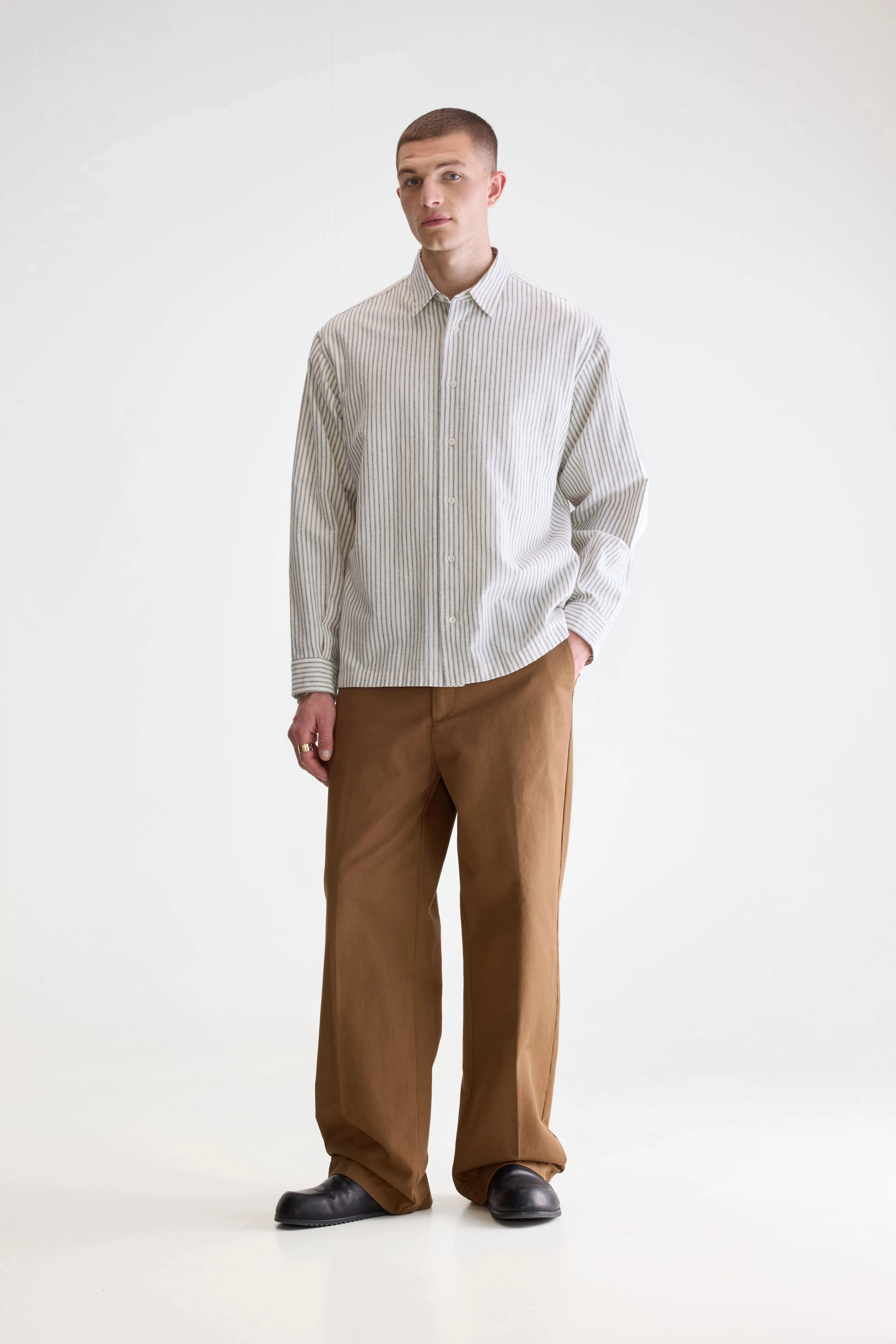 Soft Touch Flip relaxed shirt (252 / M / STRIPE G)