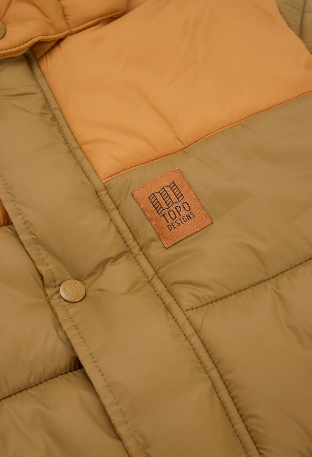 Topo Designs Men's Retro Ridge Puffer Jacket - Dark Khaki / Spice Stylish Comfort Layer Up Style