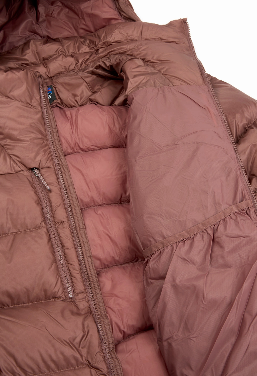 Double Layered Collar Patagonia Women's Fitz Roy Down Hoody - Dulse Mauve