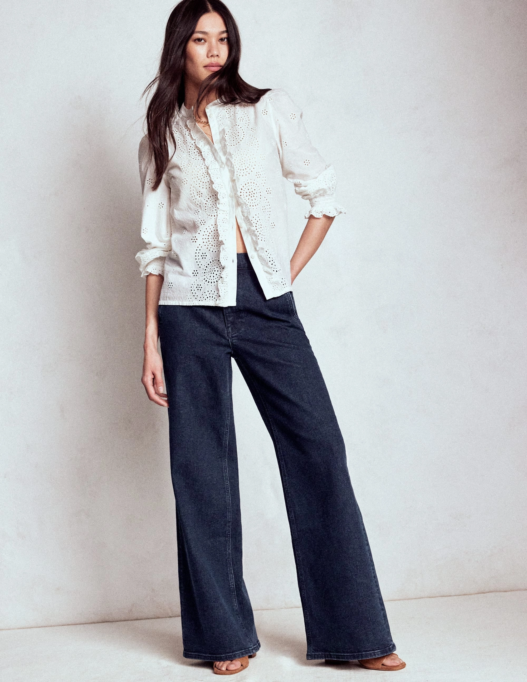 High Rise Clean Wide Jeans-Dark Vintage All-Purpose Comfort