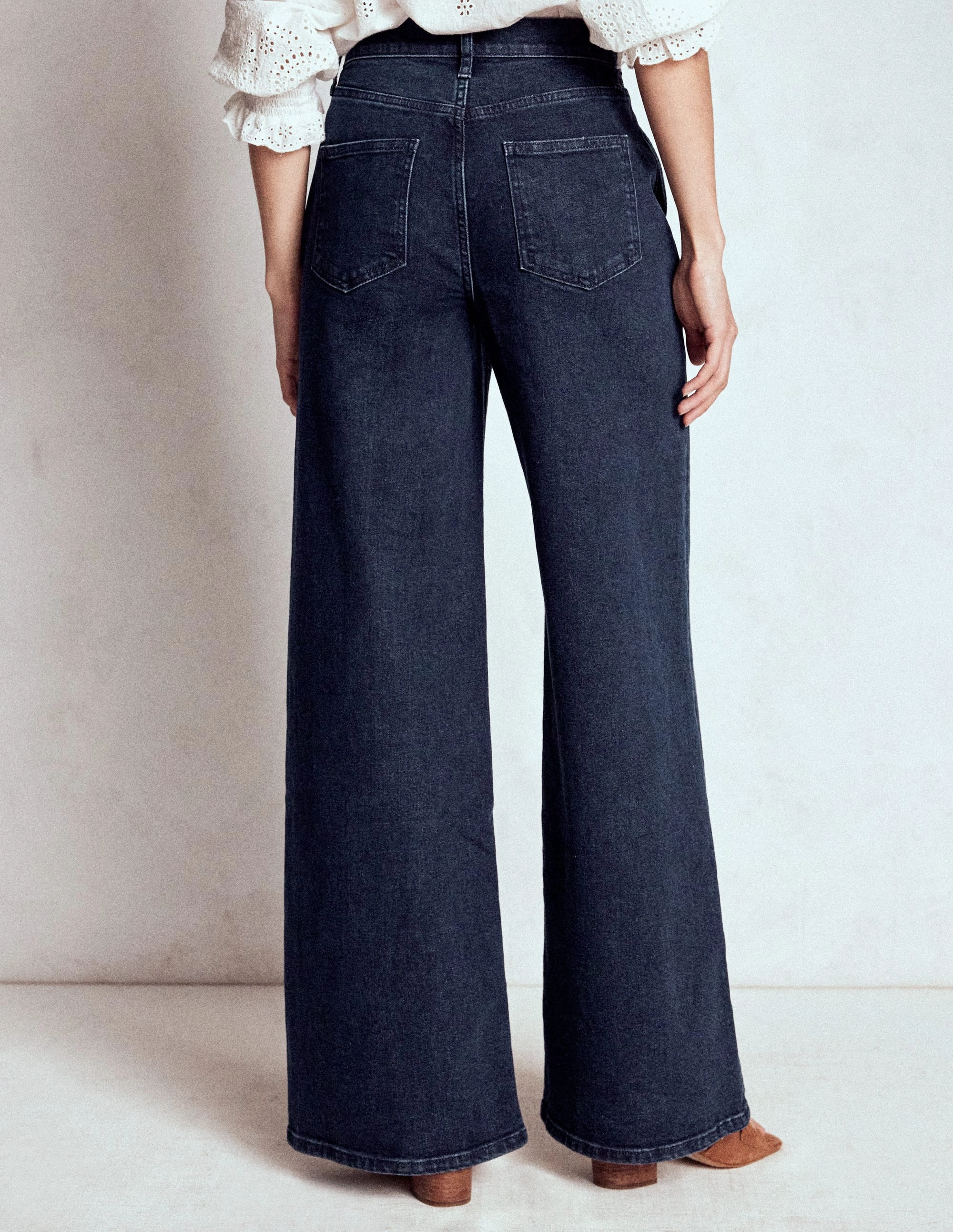 High Rise Clean Wide Jeans-Dark Vintage Multi Use