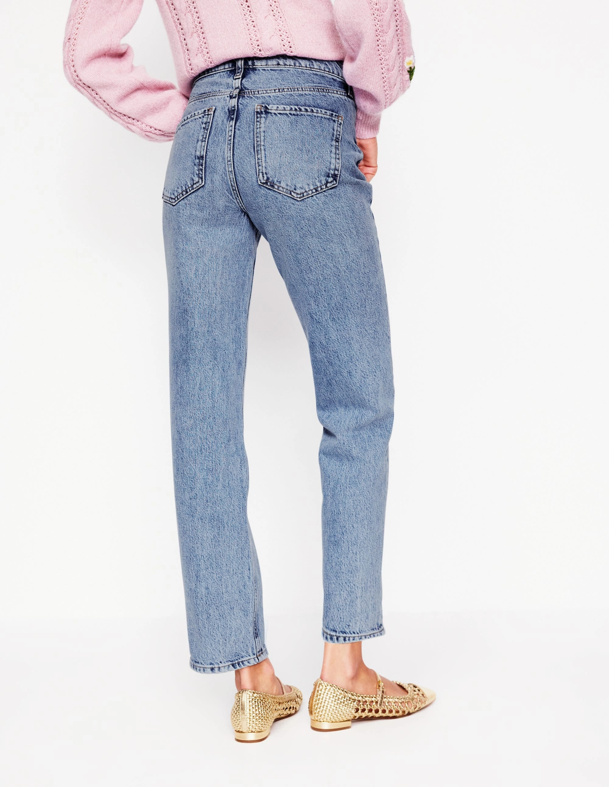 High Rise Rigid Straight Jeans-Light Vintage Body shaping