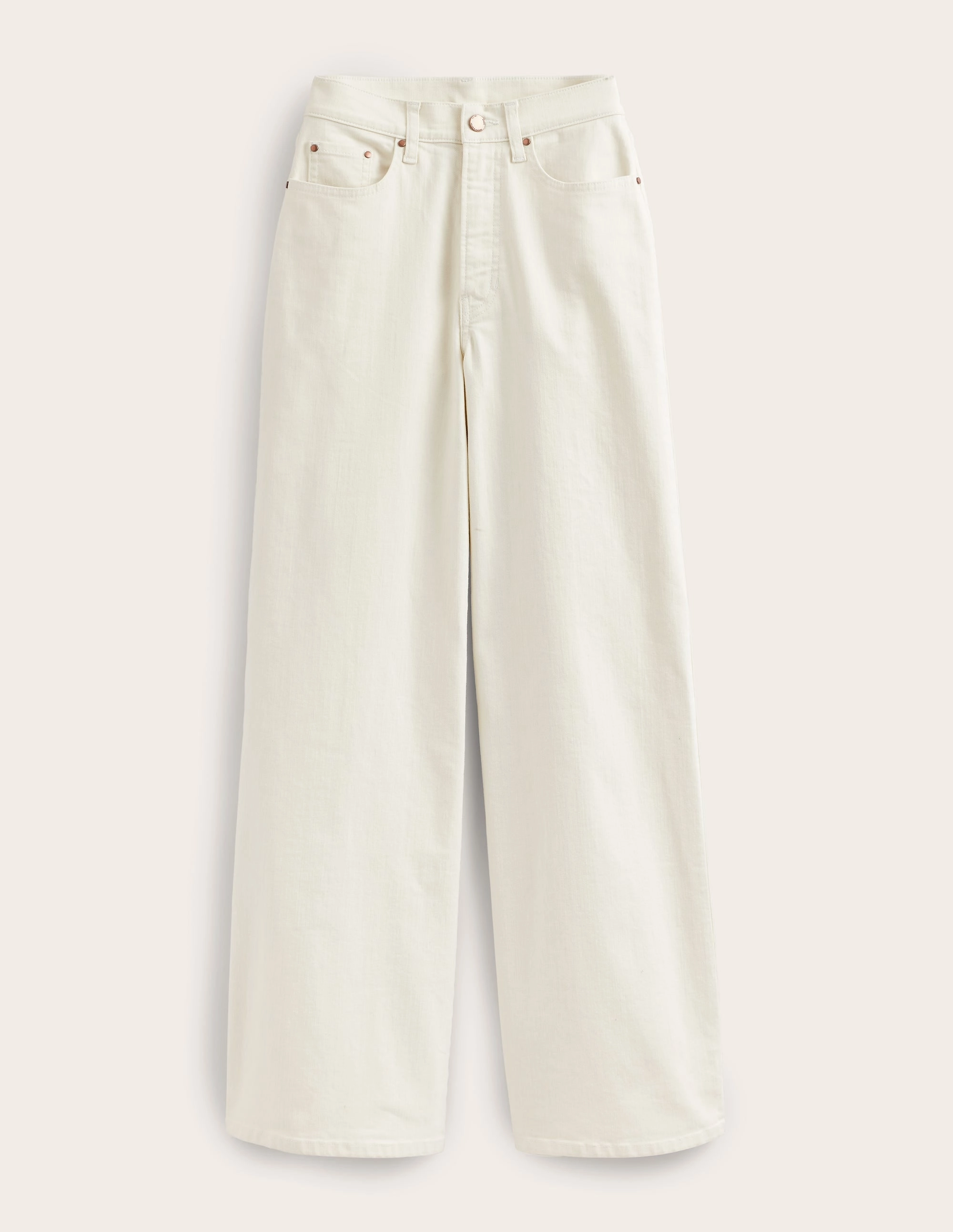 High Rise Wide Leg Jeans-Ecru Anti Cling Finish Ultra Soft Texture