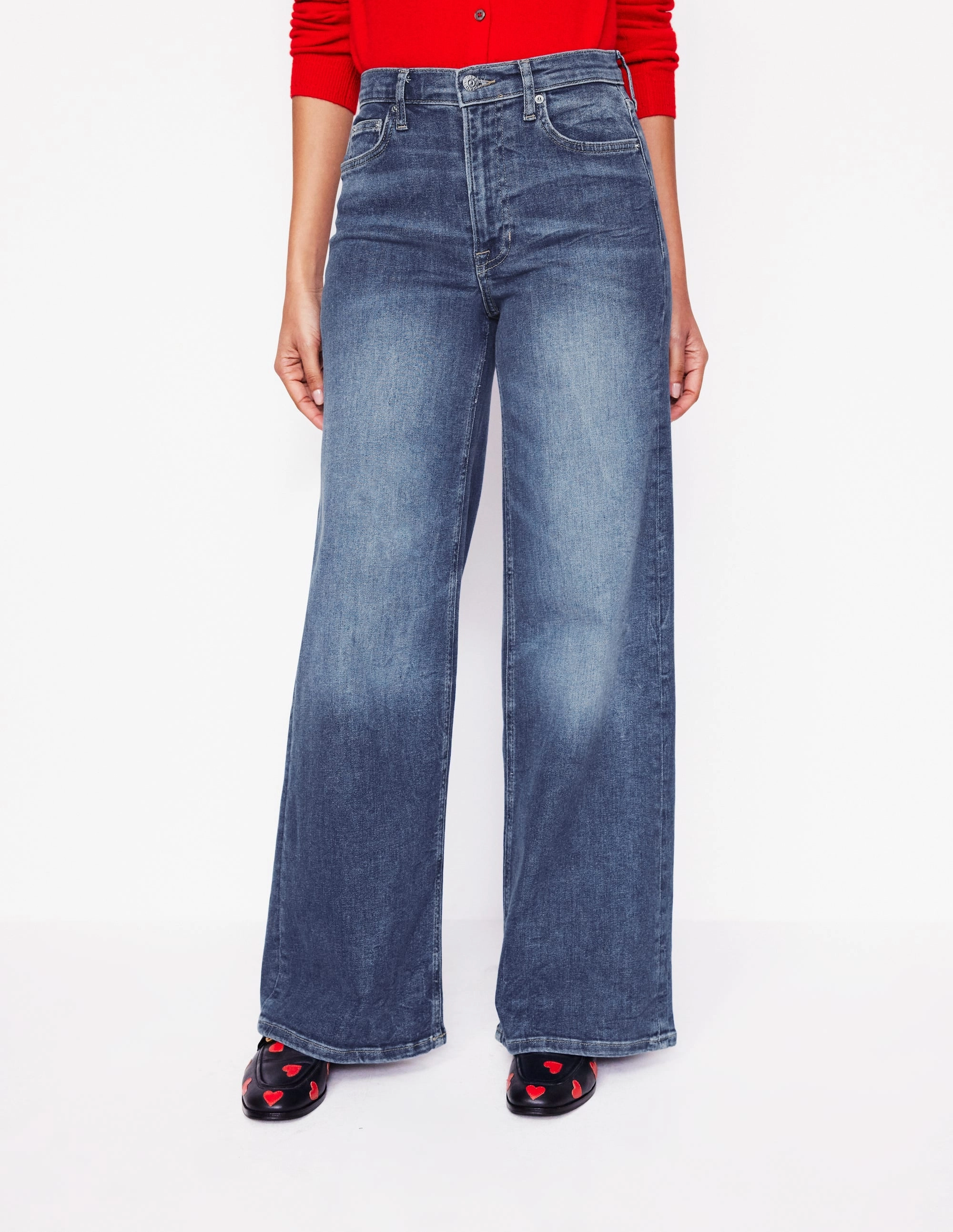 High Rise Wide Leg Jeans-Mid Vintage Chilly Day Wear