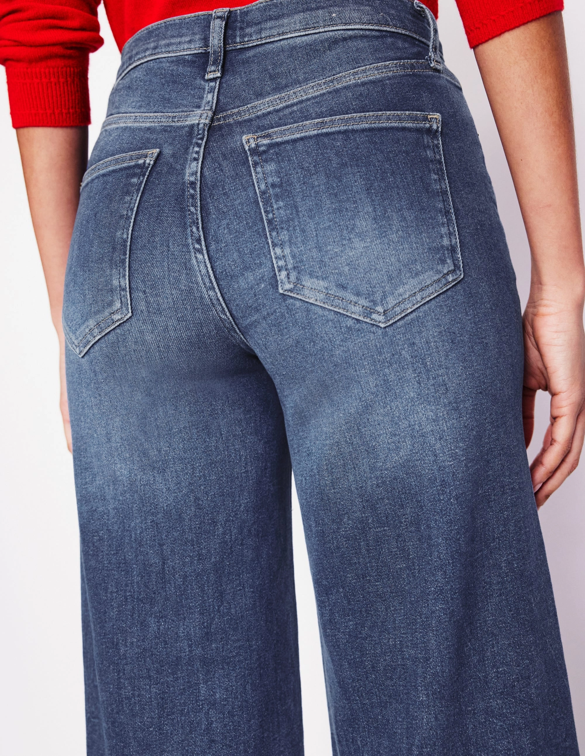 Layered Comfort High Rise Wide Leg Jeans-Mid Vintage