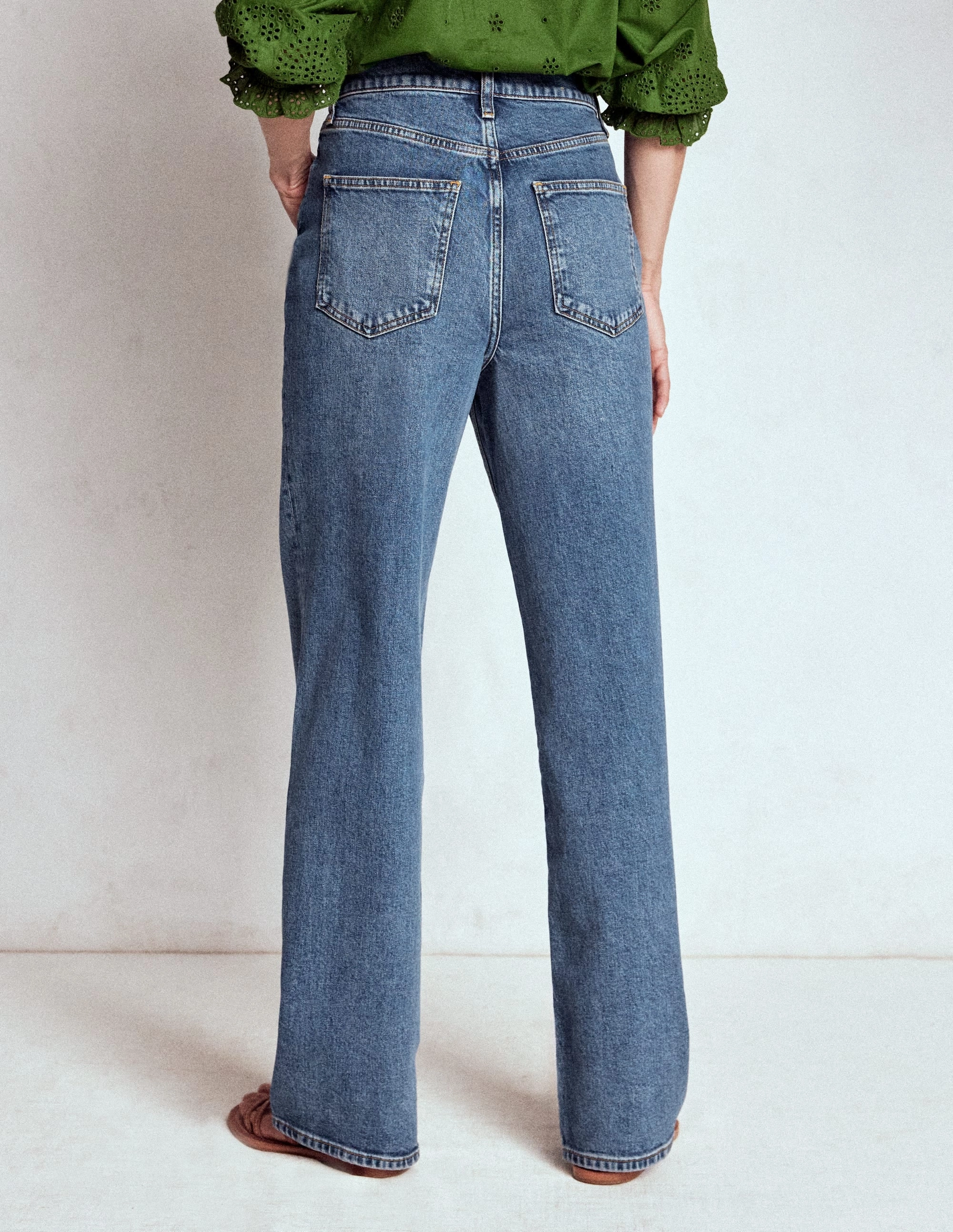 High Rise Column Leg Jeans-Mid Vintage snag resistant