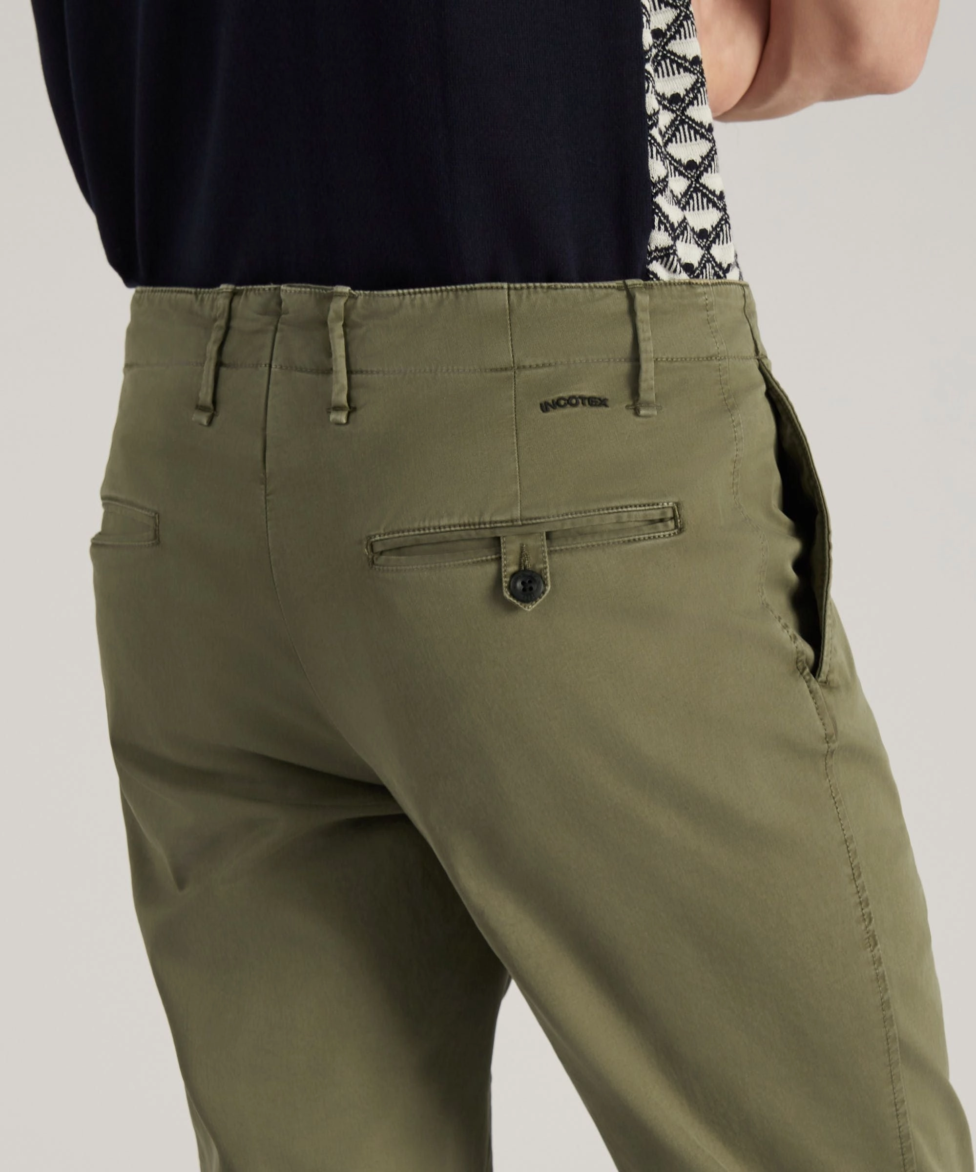 Utility pocket Slim-fit certified stretch gabardine trousers
