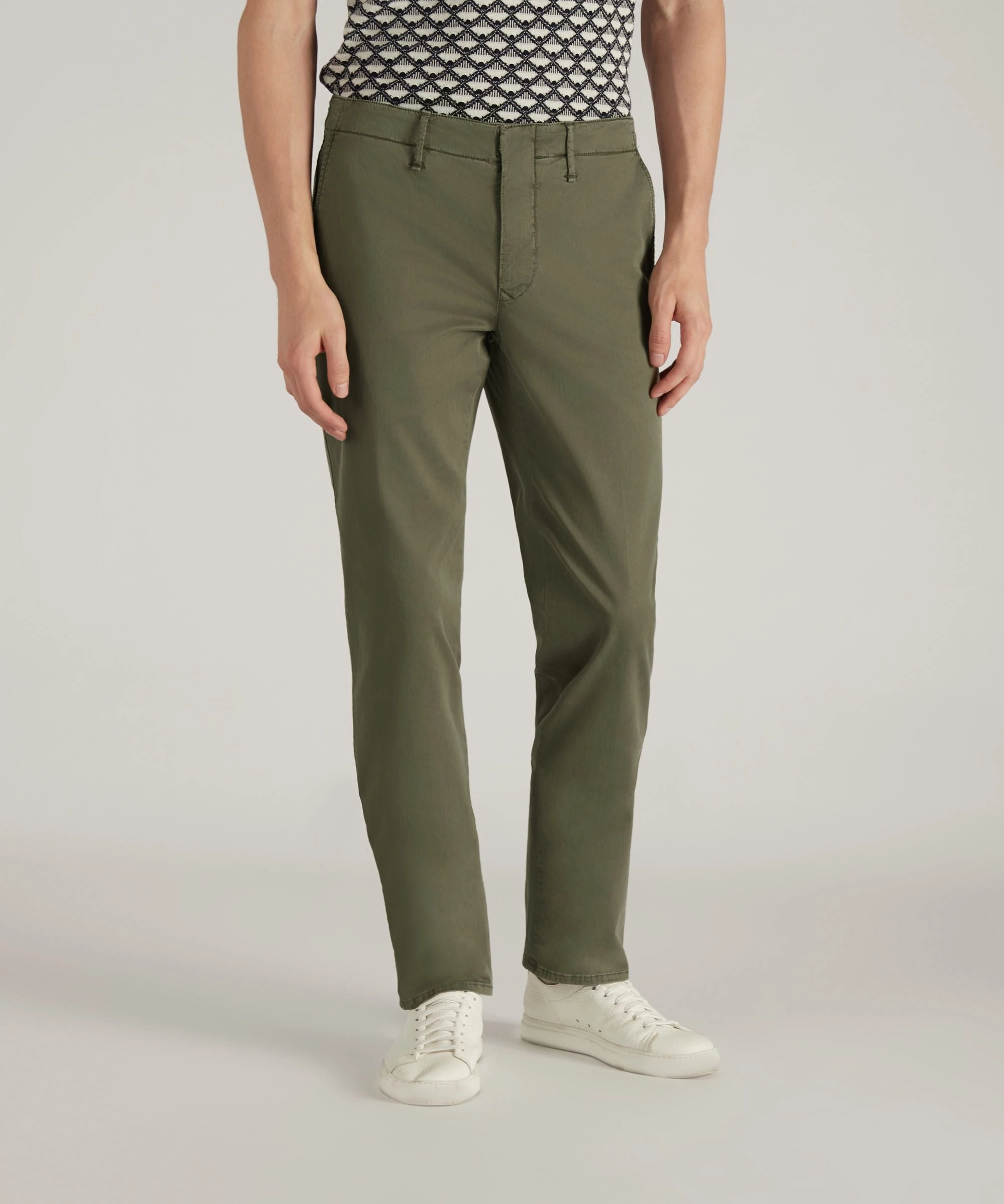 Slim-fit certified stretch gabardine trousers Feminine Cut
