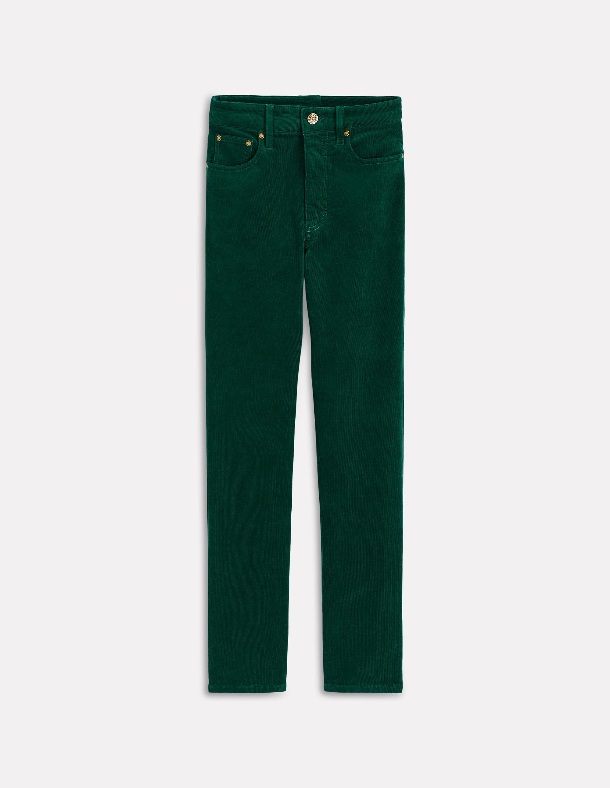 High-Waisted Cord Slim Jeans-Green Functional Layers
