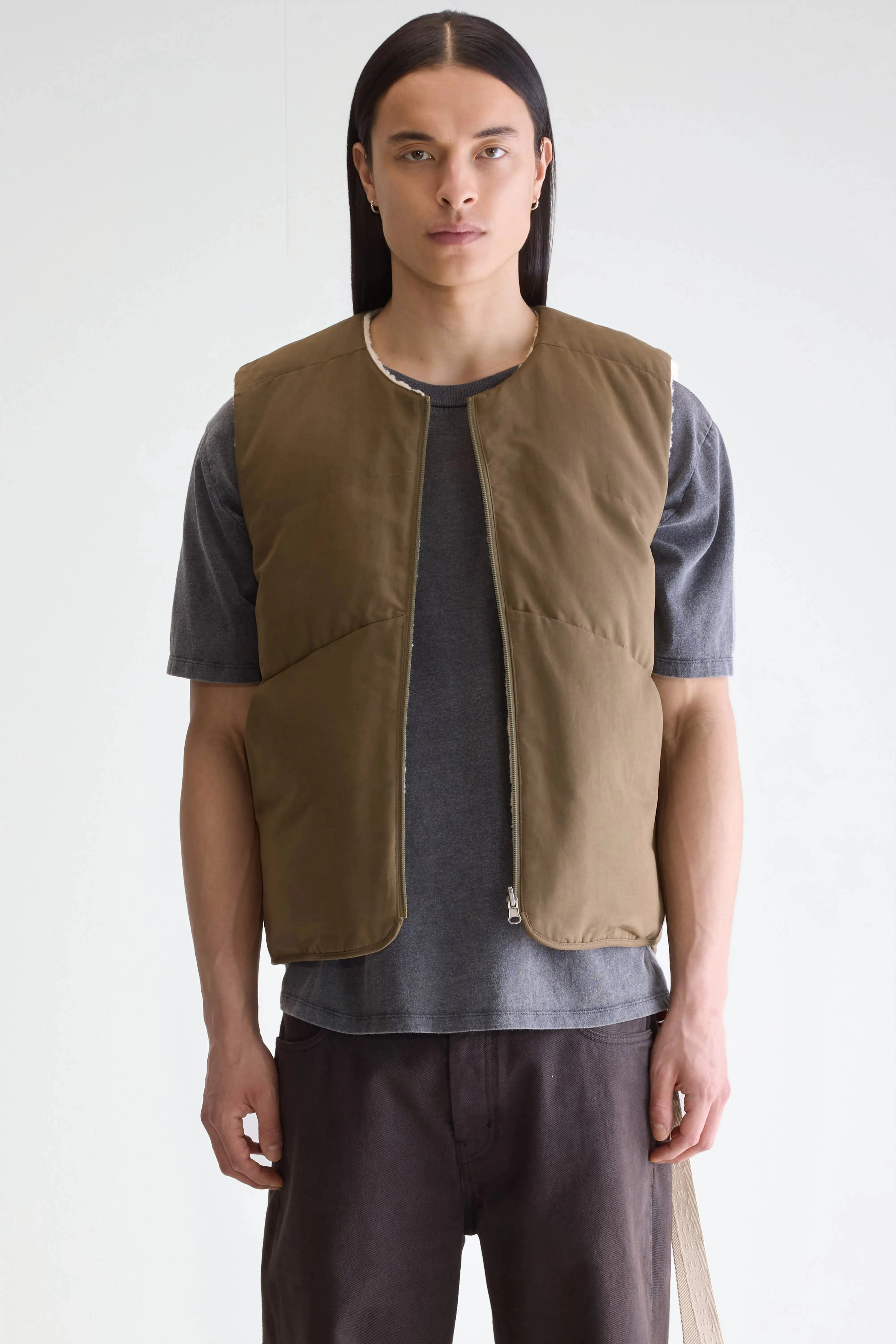 Hypoallergenic Interior Roll up sleeves Hocho bodywarmer (252 / M / OLIVE NIGHT)