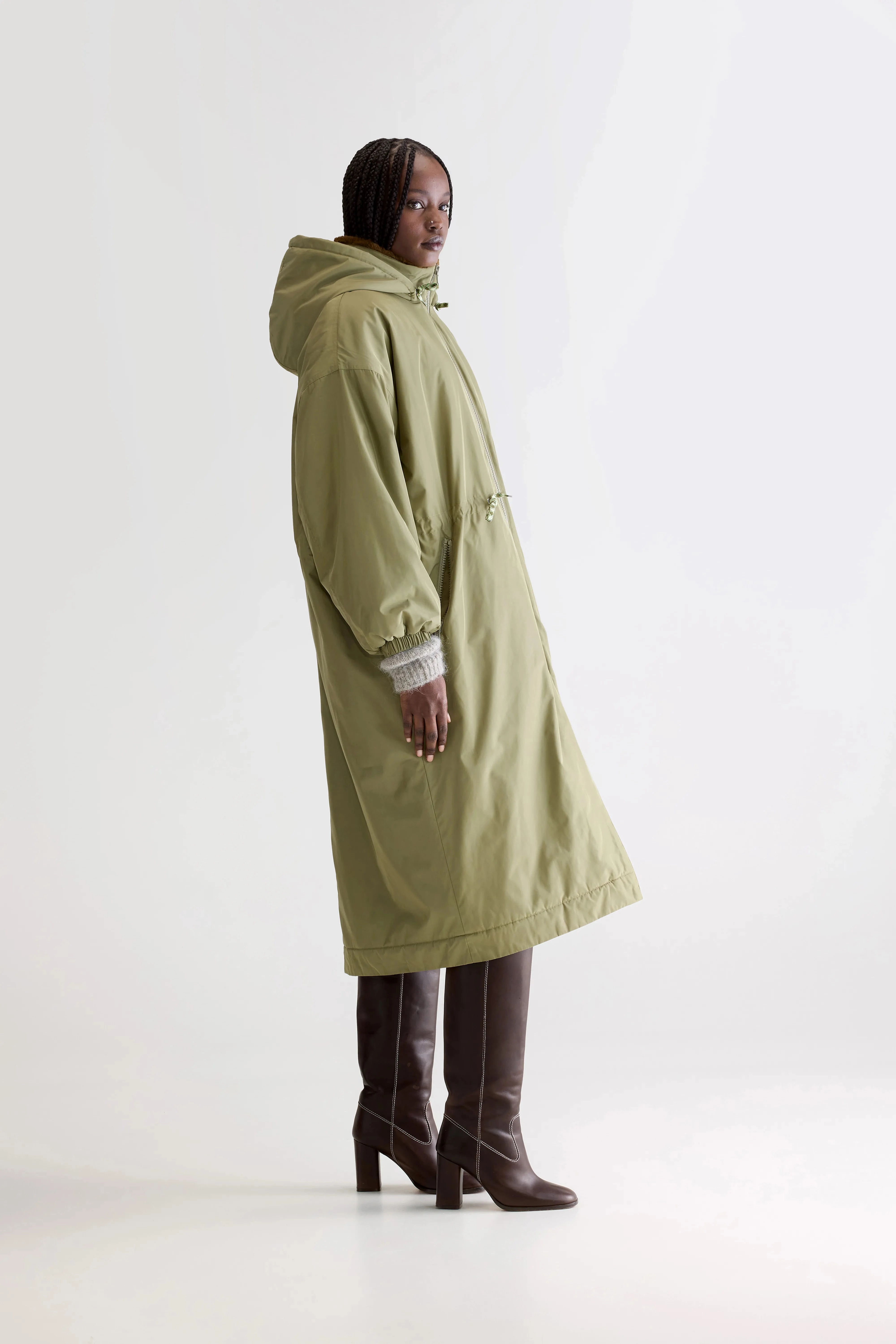 Hosfo hooded coat (252 / W / JEEP) Seamless Shoulder Construction InterchangeableLining