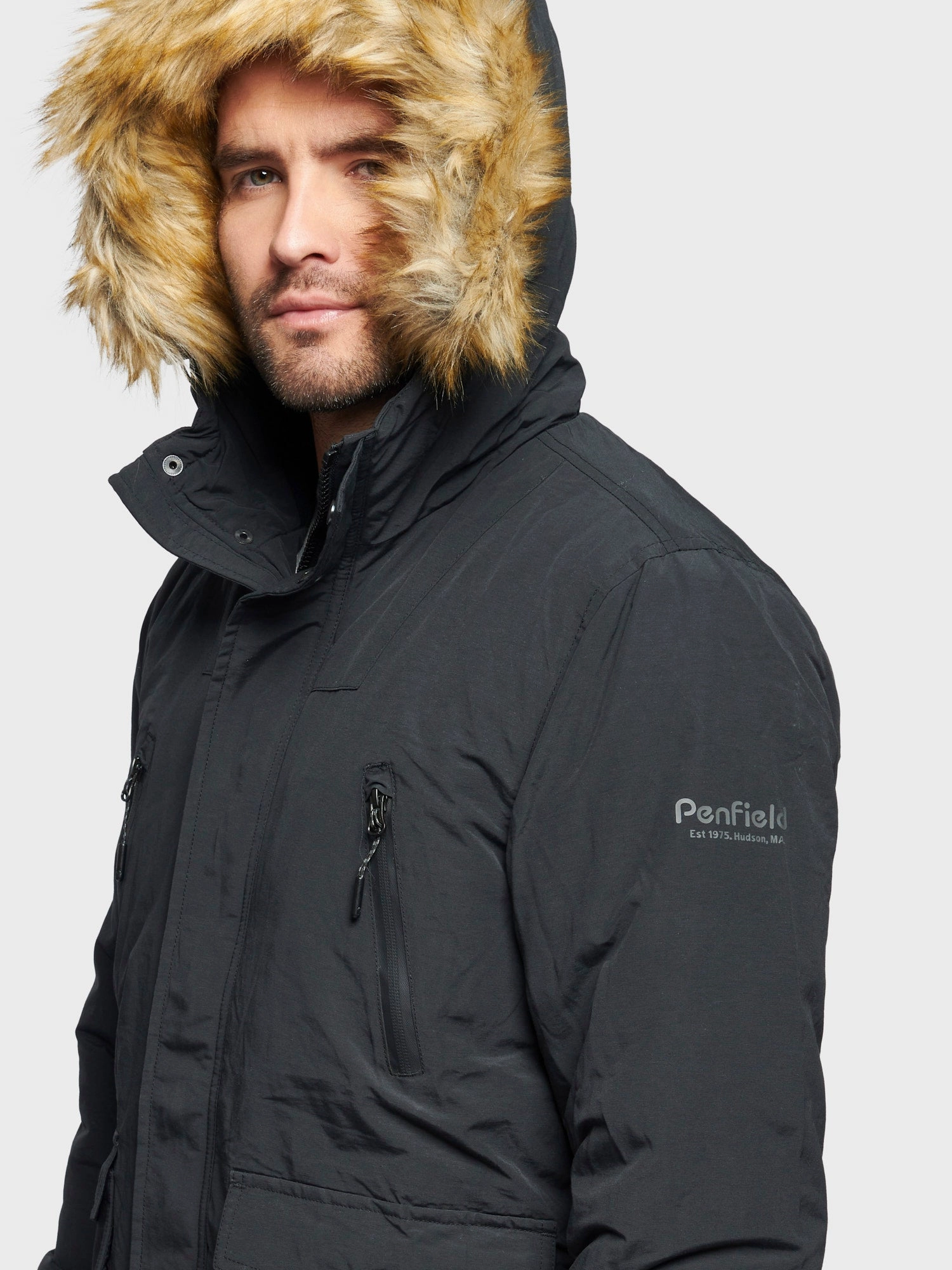All Weather Piece Hudson Script Arctic Bomber Jacket in Black