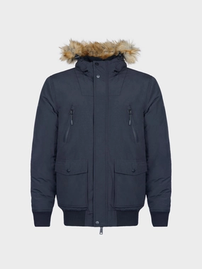 Hudson Script Arctic Bomber Jacket in Black Eco Friendly Production Lightweight Windbreaker Tech