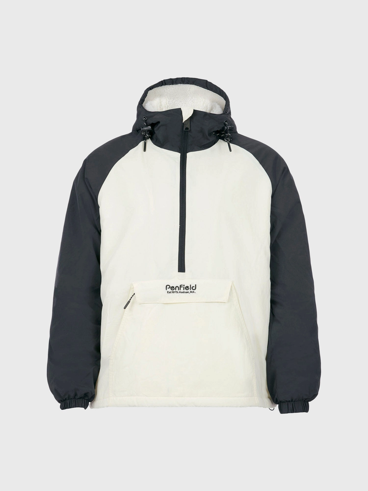 Hudson Script Windbreaker Jacket in Marshmallow Long Lasting Shape Retention