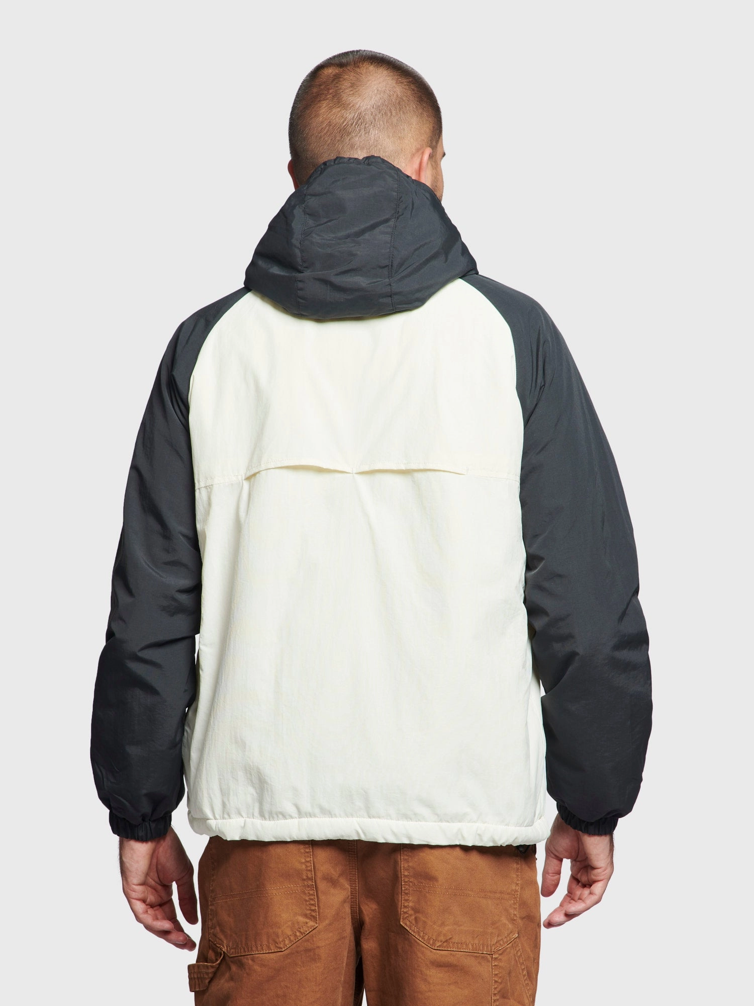 Hudson Script Windbreaker Jacket in Marshmallow Compression Fit Design