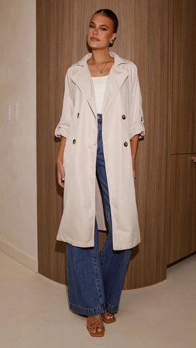 Snag Proof Surface Rylie Trench Coat - Sand