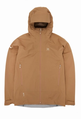 Layered Neckline MagneticClosure Haglofs Men's 2.5L L.I.M Airak Jacket - Oak Brown