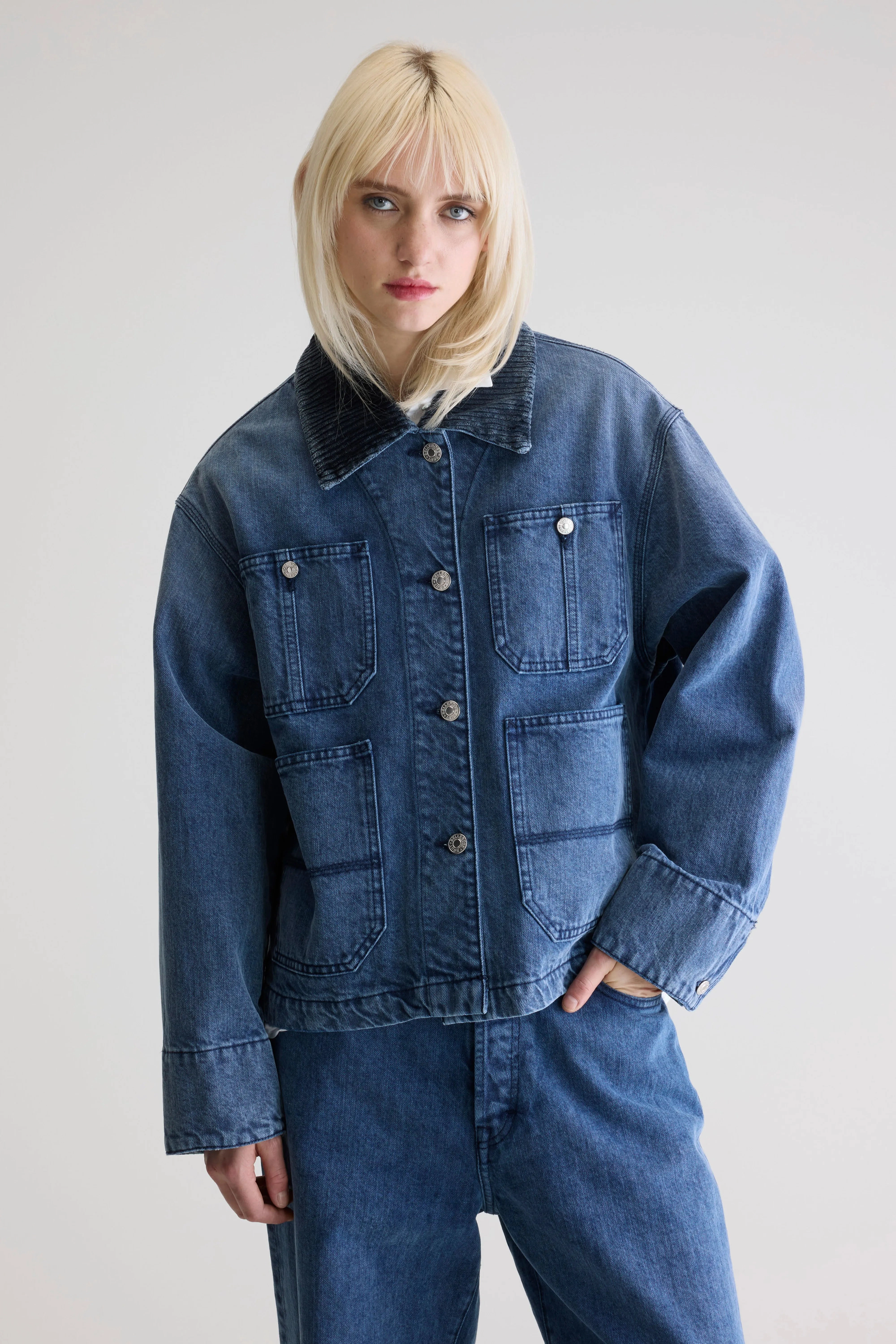 Pila denim jacket (252 / W / BLUE SNOW) Anti Static Weave