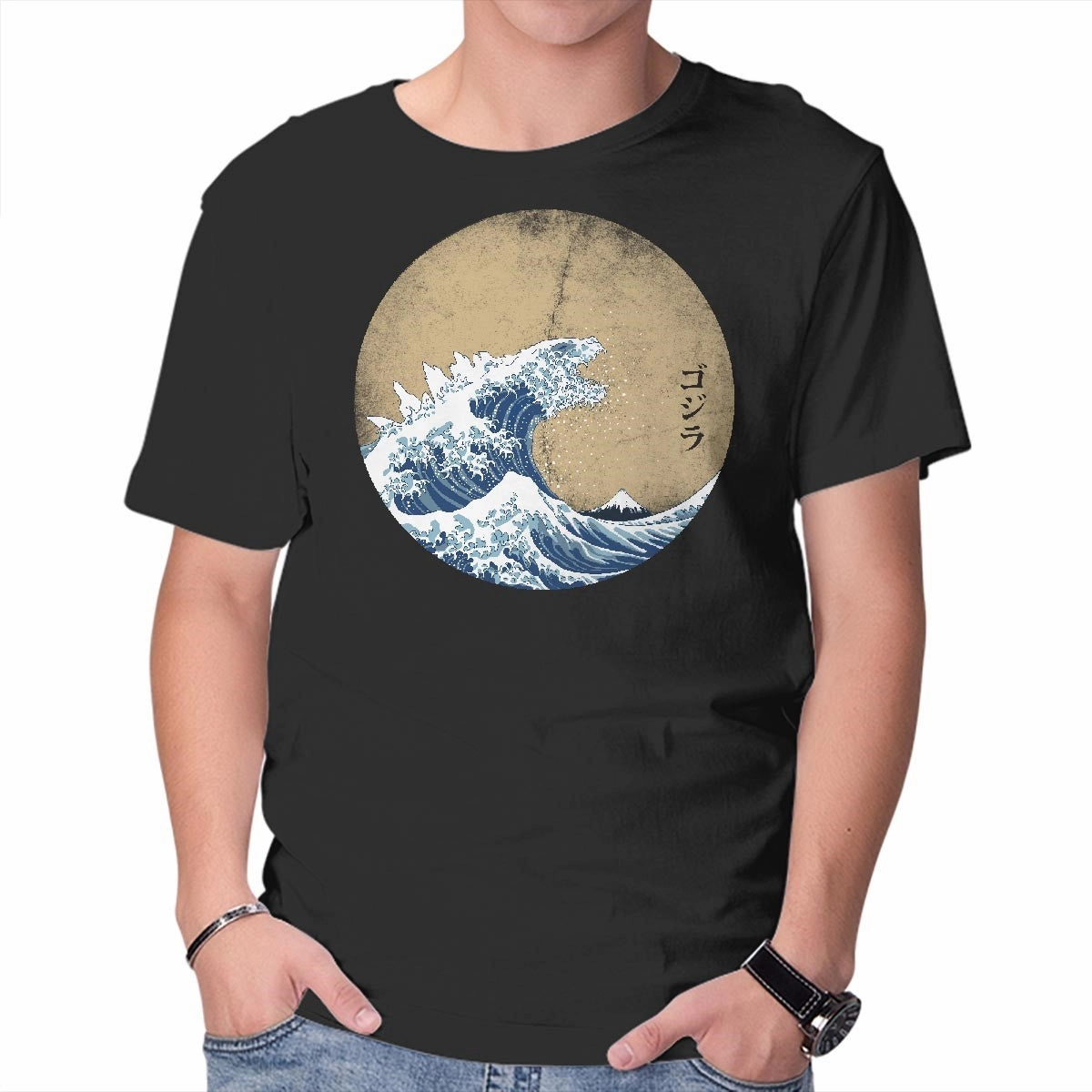 Hokusai Gojira Anti Pilling Fabric