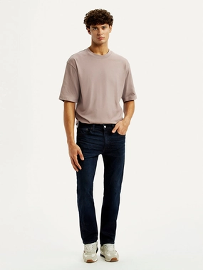 Weekend Getaway Luxury Beach Day Men's 513 Dark Blue Slim Straight Fit Mid Rise Selvedge Jeans