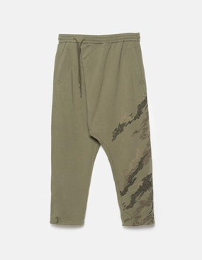 6202 Sashiko Bonsai Asym Sweatpants Olive OG-107F Essential Comfort